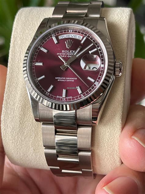 cherry day date rolex|Rolex Day-Date bracelet.